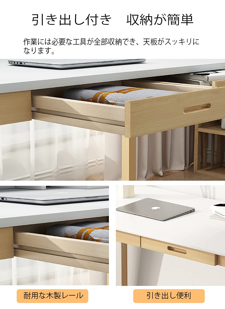 専用　木製クラシックデスク 4引き出し付き　椅子付き Amazon | Timechee机 pcデスク パソコンデスク 引き出し付き